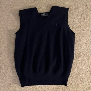 ralph lauren blue polo sweater vest